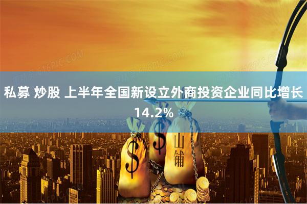 私募 炒股 上半年全国新设立外商投资企业同比增长14.2%