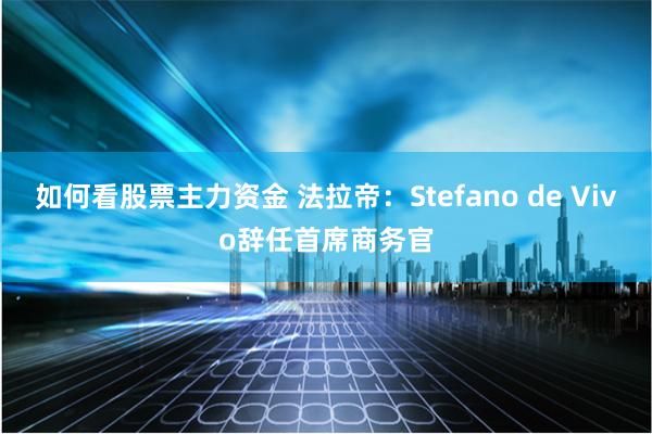 如何看股票主力资金 法拉帝：Stefano de Vivo辞任首席商务官