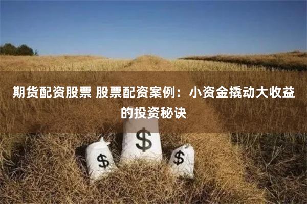 期货配资股票 股票配资案例：小资金撬动大收益的投资秘诀